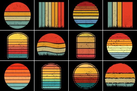 Download Vintage Retro Sunset T-Shirt Background - Premium Resources