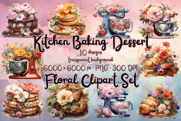Download Floral Clipart Kitchen Baking Dessert - Kitchen Collection
