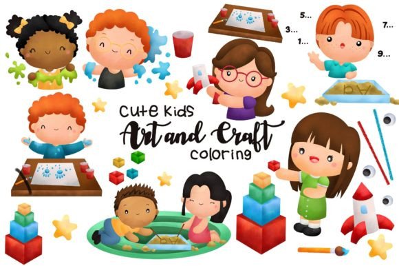 Download Cute Kids Art Craft Clipart Watercolor - Kids Collection