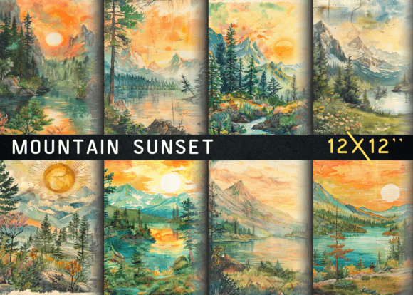 Download Mountain Sunset Junk Journal Page - Premium Resources